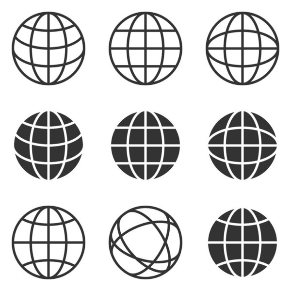 Набор черных векторных значков, выделенных на белом фоне. Плоская иллюстрация на тему веб