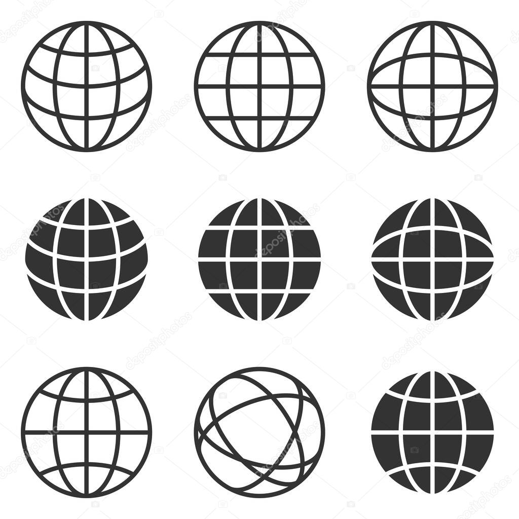 Set of black vector icons, isolated against white background. Flat illustration on a theme web