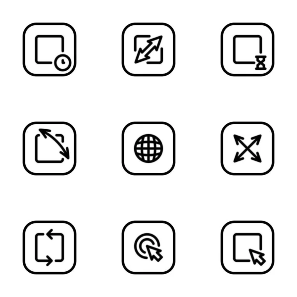 Набір Чорних Ікон Ізольованих Білому Тлі Тему Інтернету Веб Символів — стоковий вектор