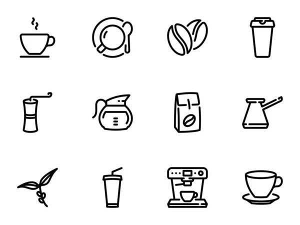 Set Von Symbolen Zum Thema Kaffee lizenzfreie Stockvektoren