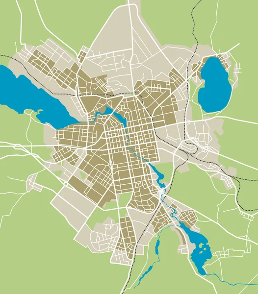 Carte vectorielle de la ville d'Ekaterinburg — Image vectorielle