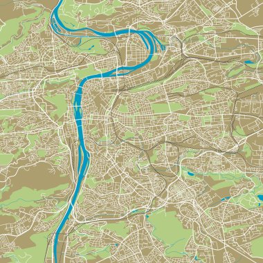 Praha vector map clipart