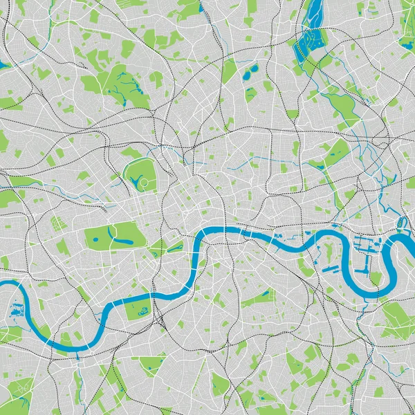 Mapa vectorial de Londres ultra detallado — Vector de stock