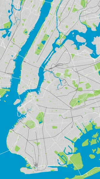 Grande mappa vettoriale di New York ultra dettagliata — Vettoriale Stock