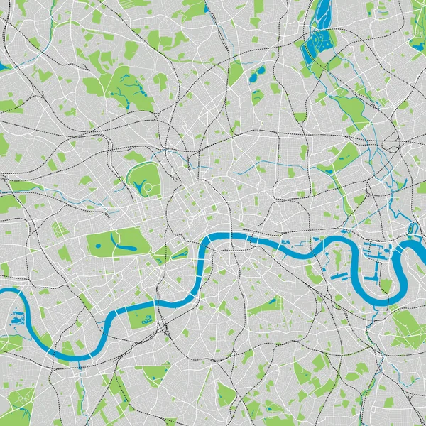 Carte vectorielle Londres ultra détaillée — Image vectorielle