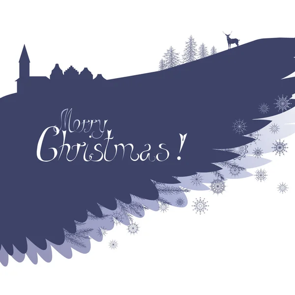 Winter wing Christmas greeting card. — Stock Vector