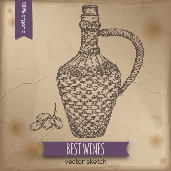 Марочний шаблон пляшки вина — стоковий вектор