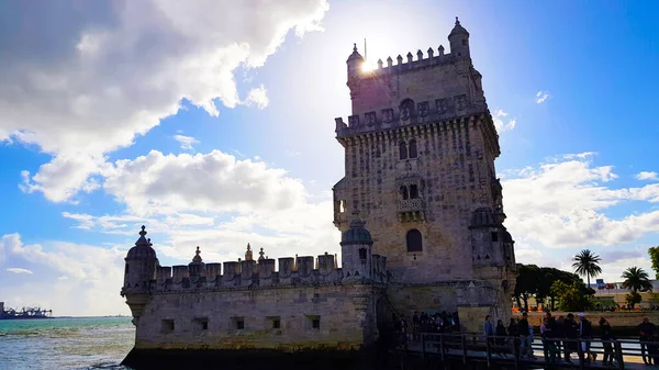 Torre Belem Atardecer Lisboa — Foto de Stock