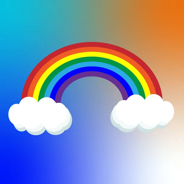 Arco Iris Con Nubes Fondo Colorido Vector Arcoíris Colores — Archivo Imágenes Vectoriales