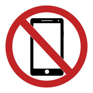 Cep telefonu kullanımının yasaklandığına dair işaret. Telefon görüşmesi yapmayın.