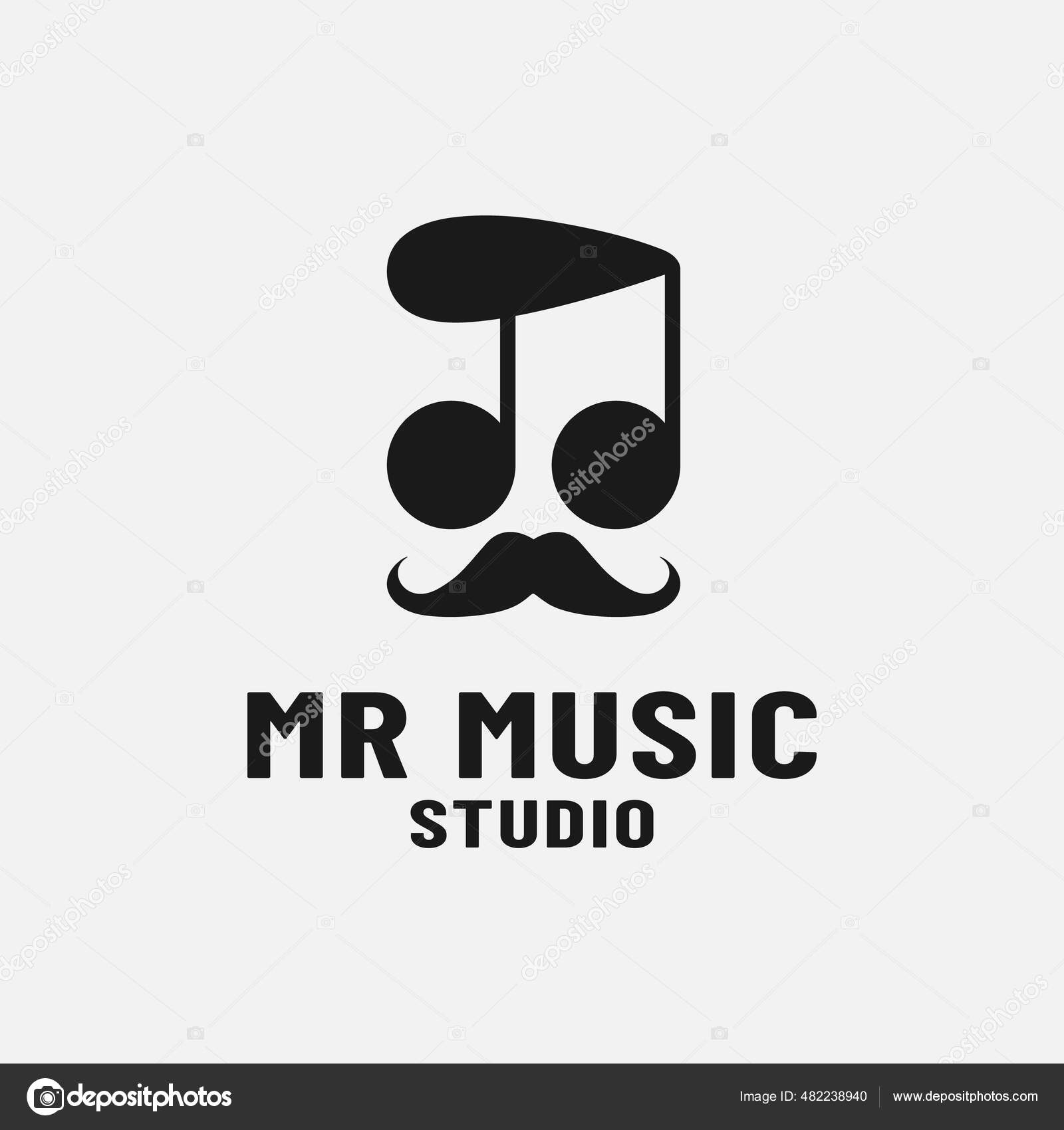 Music Notes Mustache Music Logo Design Template Logo Represents Musical  Stock Vector Image by ©sepeda1122 #482238940