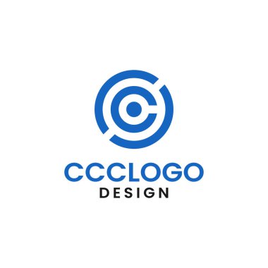 İlk Harf CCC Çemberi Basit Zarif Minimalist Eşsiz Retro Vintage Logo Tasarımı