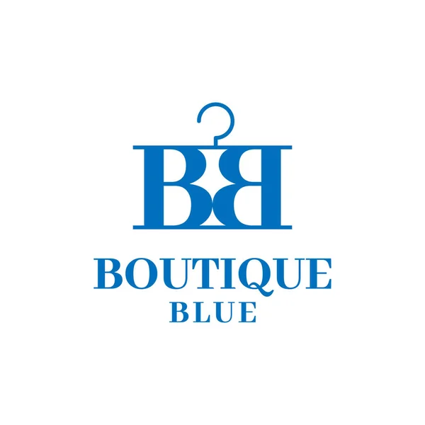 Буквенные Вешалки Голубого Бутика Suitable Clothes Fashion Apparel Retail Commerce — стоковый вектор