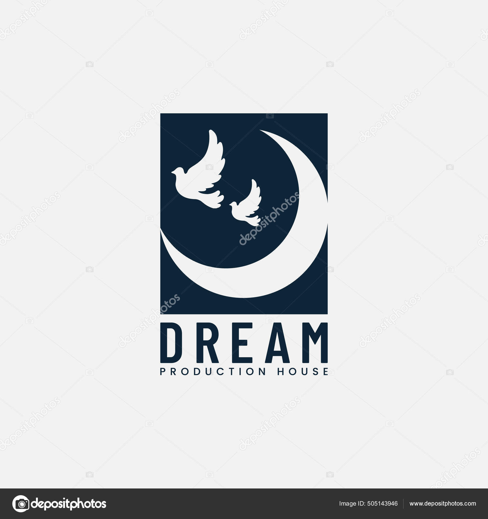 Crescent Moon Flying Dove Production House Logo Design Template Suitable  Stock Vector by ©sepeda1122 505143946, image size:1600x1700
