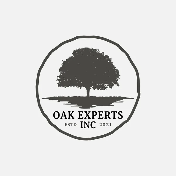 Oak Maple Tree Outdoor Landscape Experts Business Brand Company Vintage — стоковый вектор
