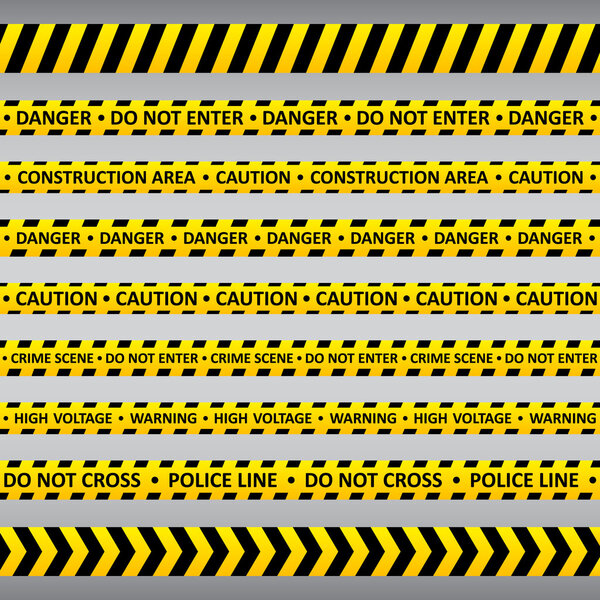 Набор черно-желтых лент предосторожности
.
