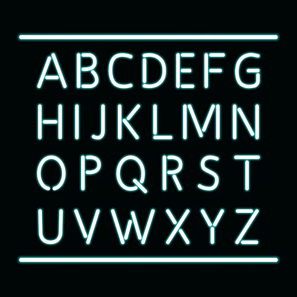 Blaues Neon-Alphabet. — Stockvektor