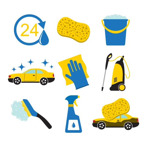 Car wash tools. — Stockvector