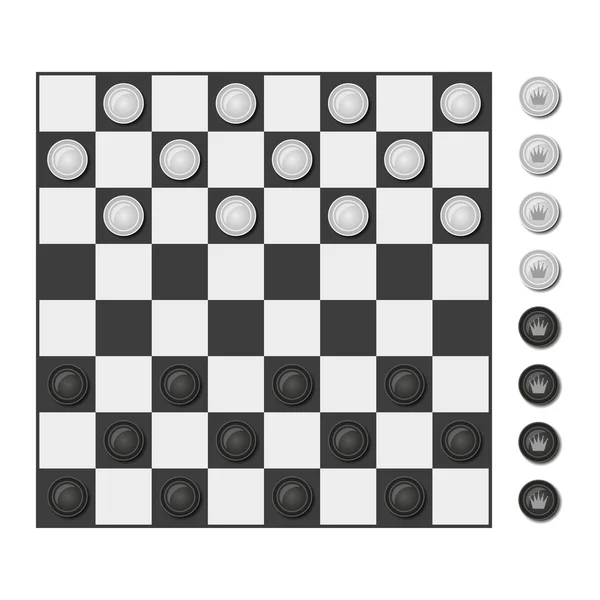 Checkers board game. — Stock Vector