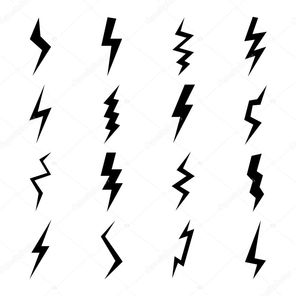 Black lightning icons.