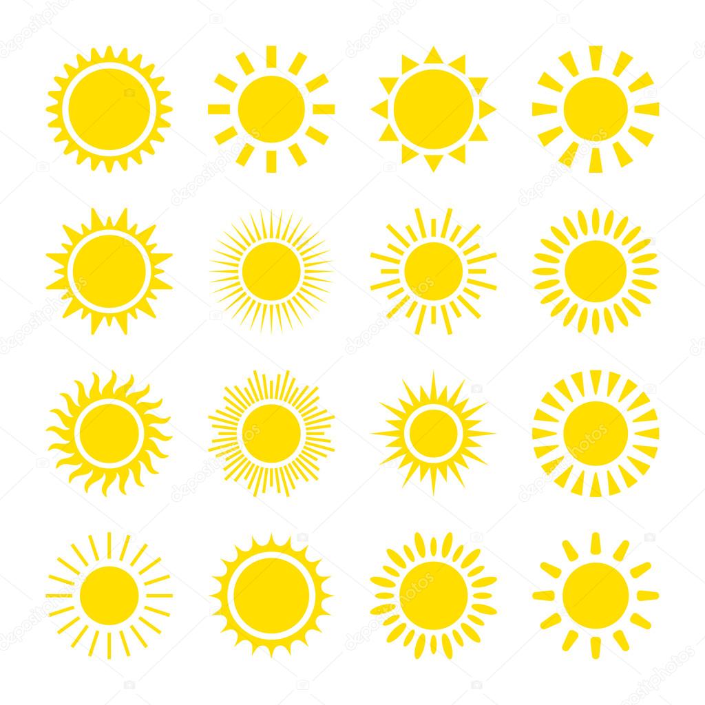 Yellow sun icons.