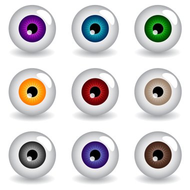 Set of multicolored eye balls.