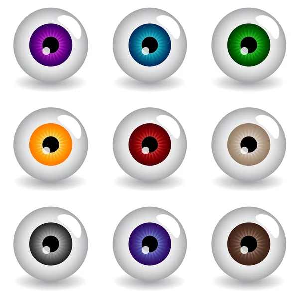 Conjunto de bolas de ojos multicolores . — Archivo Imágenes Vectoriales
