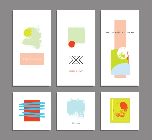 Conjunto de tarjetas artísticas creativas universales — Vector de stock