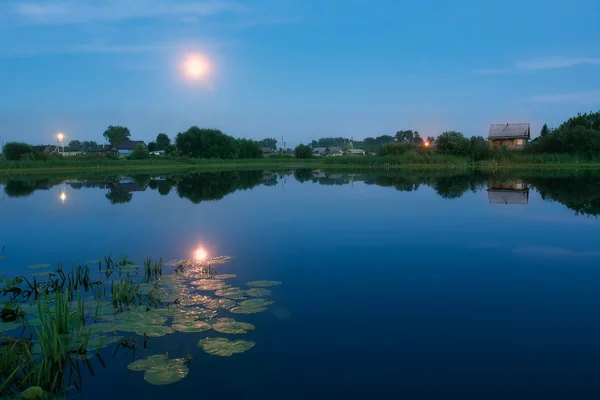 저녁 빛 호수에 — 스톡 사진