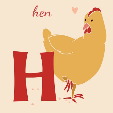 hayvan ve hayvan. hen için h