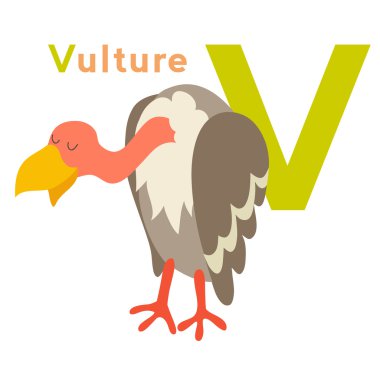 V letter. English alphabet