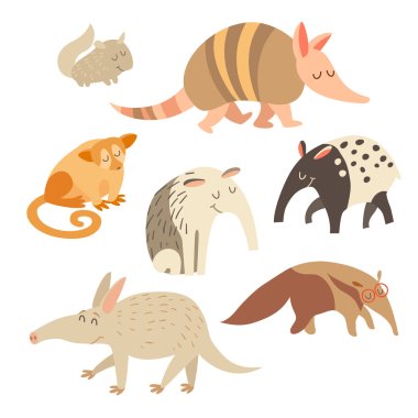animals on white background clipart
