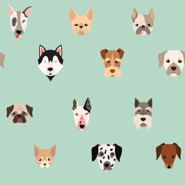 Cute dogs pattern clipart
