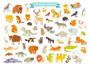Eurasian animals illustration