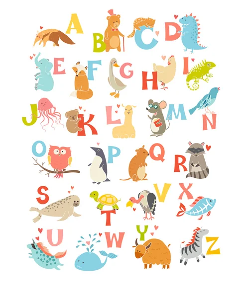 Alphabet zoo mignon — Image vectorielle