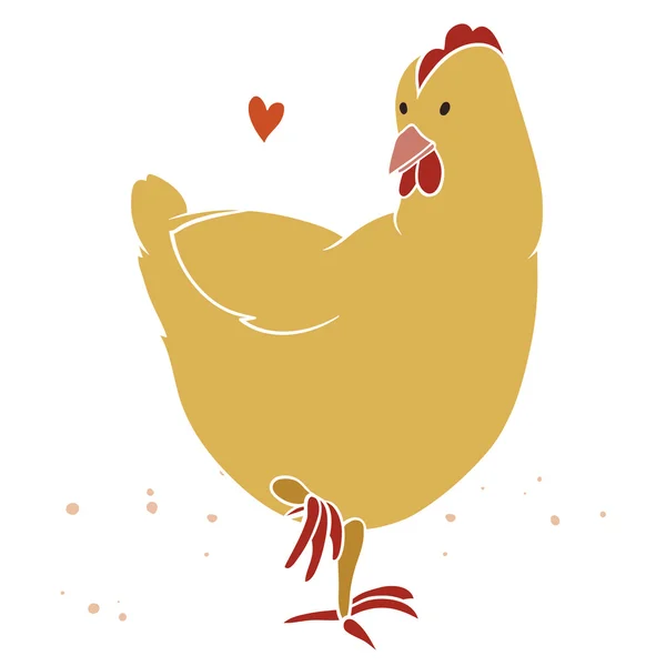 Gallina sobre fondo blanco — Vector de stock