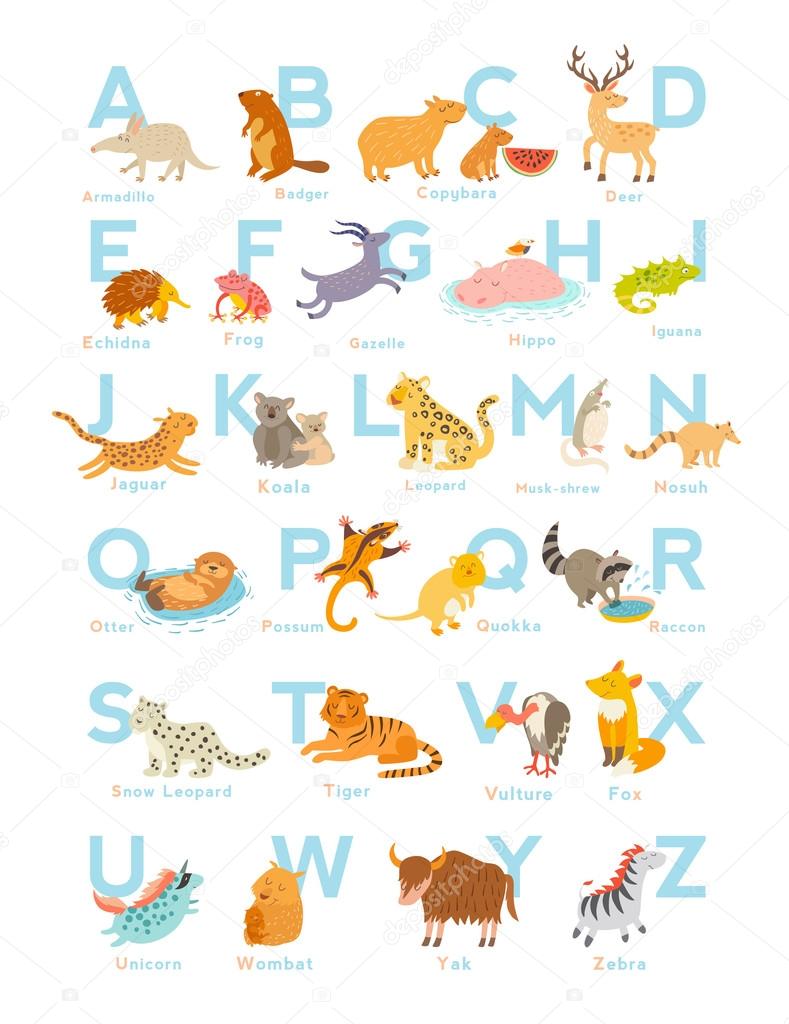 Cute zoo alphabet