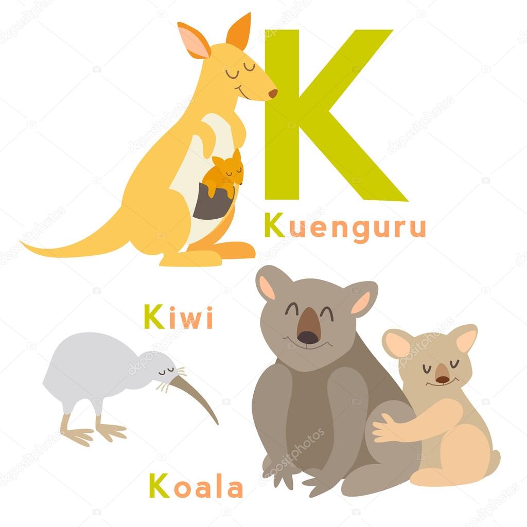 K letter animals set