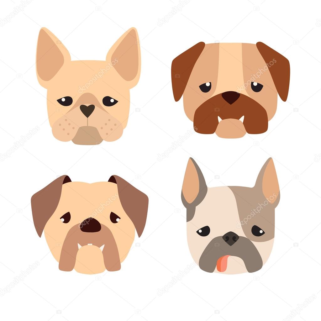 Cartoon bulldog icons