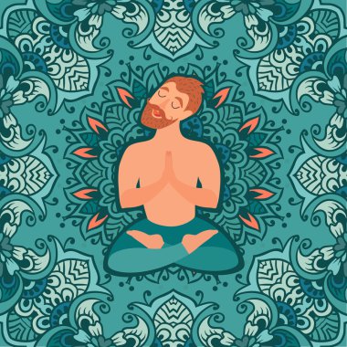 lotus pozisyonunda sakallı adam