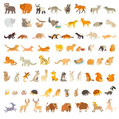 big animals set clipart