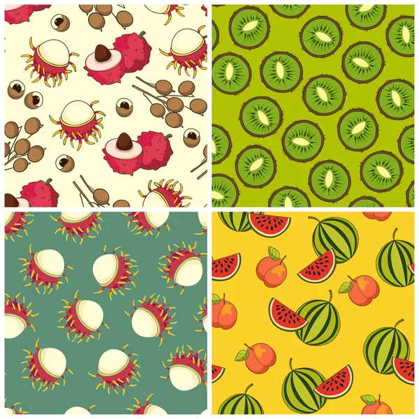 Conjunto de padrões de fruta —  Vetores de Stock