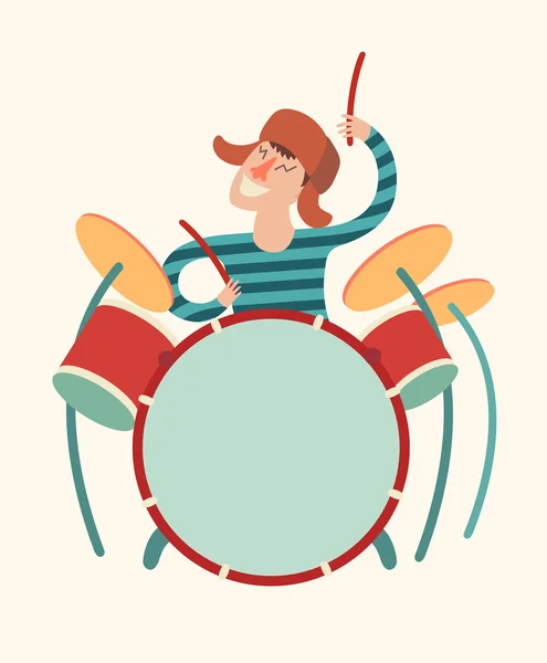 Drummer Boy Cartoon Illustration — Stockvektor