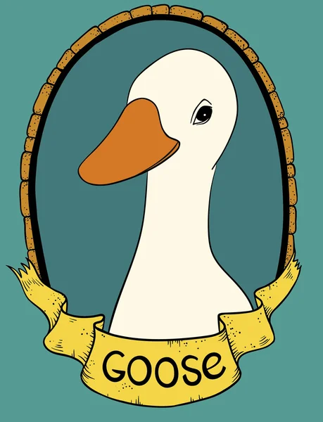 Goose head in the frame — стоковый вектор