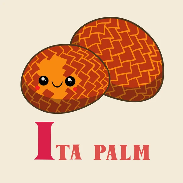 I für ita Palm Illustration — Stockvektor