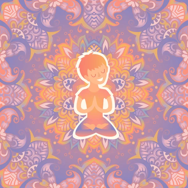 Lotus pozisyonunda küçük çocuk