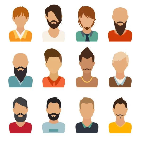 Men character icons — Stock Vector