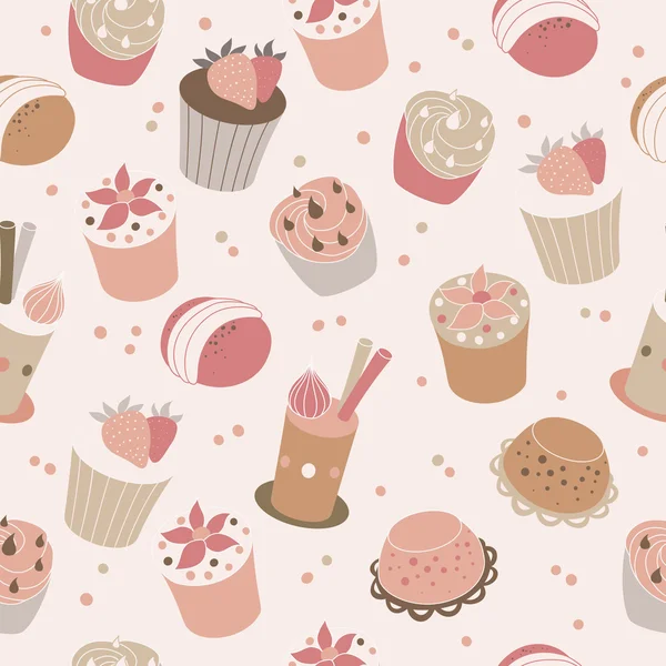 Patrón "menú con cupcake " — Vector de stock