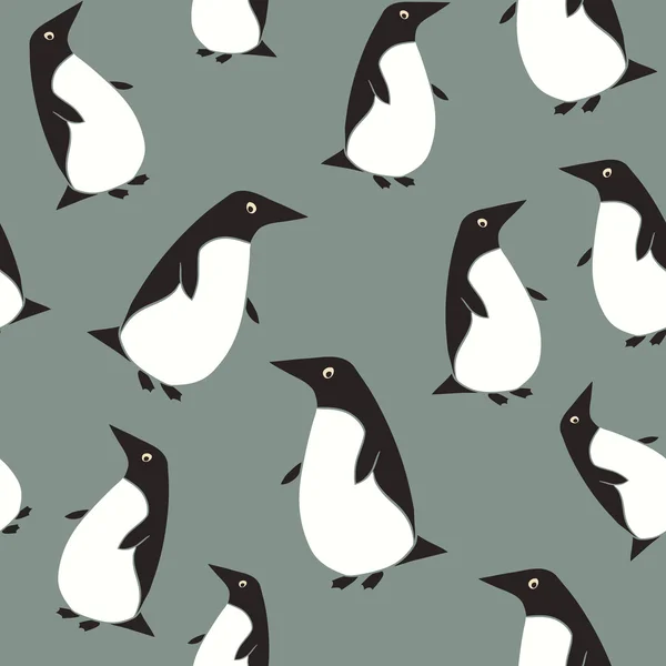 Naadloze patroon met pinguïn — Stockvector
