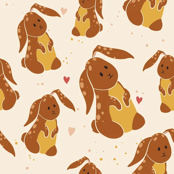 Seamless pattern with rabbit — Stock Vector